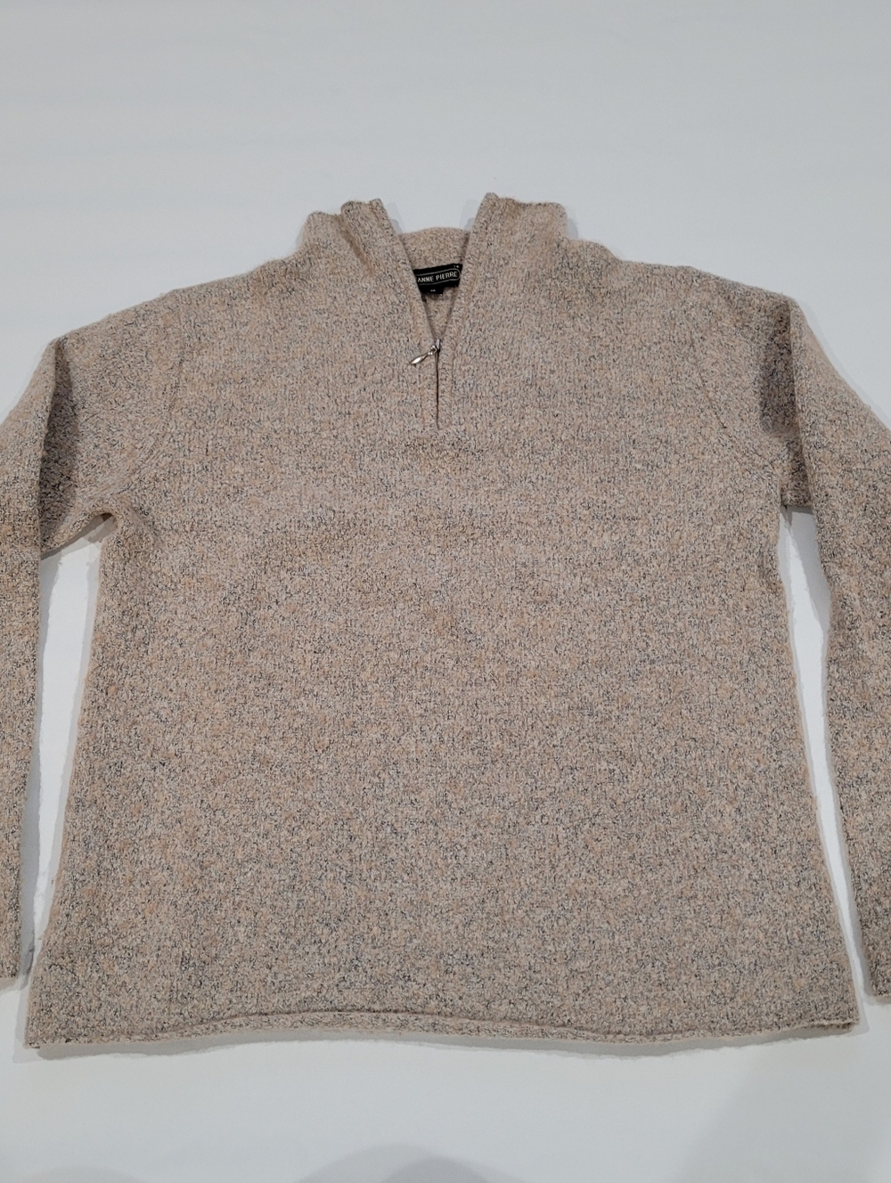 Jean Pierre Beige Speckled Half-Zip Women’s Sweater